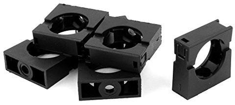 Aexit 6 Stück schwarz festmontierter Rohrclip-Halterungsklemme für 28,5 mm Durchmesser, gewelltes Rohr (9f257d49cd30d949aa4dd9597002f602)