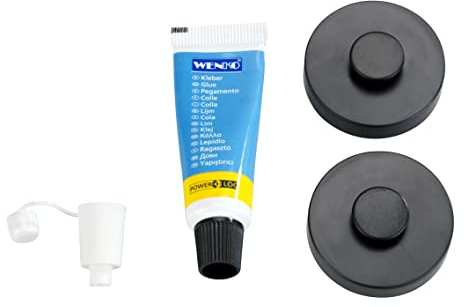 WENKO Power-Loc® Adapter Schwarz extrem fester Halt Schwarz