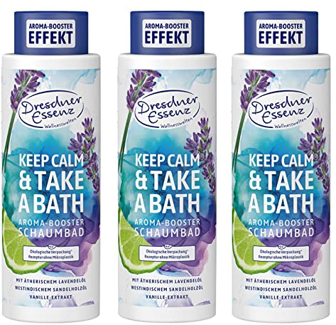 3er Pack Dresdner Essenz Schaumbad Keep Calm, Take A Bath 3 x 500 ml Badezusatz vegan