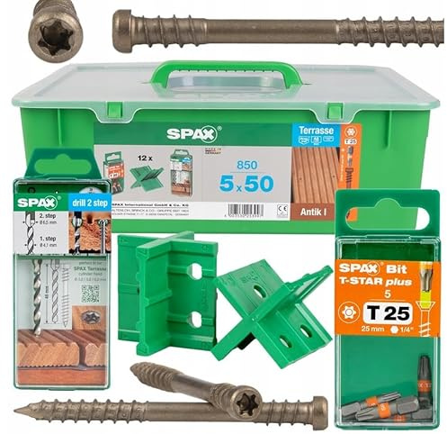 Spax-D Terrassenschrauben 5x50 antik A2 850 St. + Bonus GreenBox