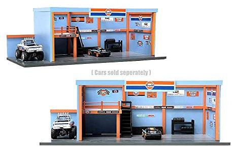 American Diorama Garage Diorama Gulf Oil Diorama with Decals for 1/64 Scale Models 76531