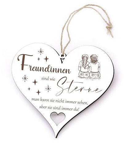 Dekolando Geschenk Freundin Herz - Freundinnen sind wie Sterne ... - 12cm x 13cm Geschenke Freundschaft Freunde Bestie Friend Lieblingsfreundin