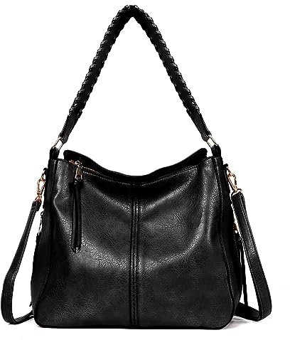 TANTOMI Handtasche Damen, Schultertasche Damen Vintage Hohe Kapazität Tasche für Büro Schule Einkauf mit Abnehmbarer Riemen