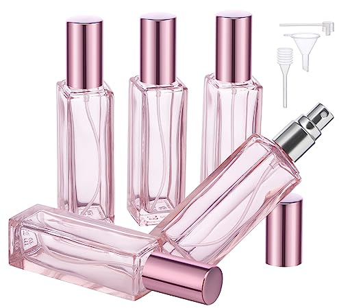 Segbeauty Zerstäuber Parfüm, Parfümzerstäuber Nachfüllbar, Parfum Zerstäuber für Unterwegs, 20ml 5 Stück Parfüm Abfüller Glas, Parfum Flakon Leer für Handtasche Reisen (Rosa)