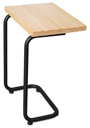Petite table guéridon pour bureau à domicile - Bureau d'ordinateur simple en bois pour chambre à coucher, salon, appartement - Table d'appoint en forme de C - Table console compacte pour mobilier de
