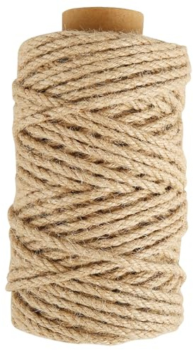 COYOUCO Cordel De Yute Natural Mejor Artesanía De Las Artes Cordel De Regalo Cordel De Navidad Cuerda De Embalaje Duradera, 3 Mm De Ancho,3x200M