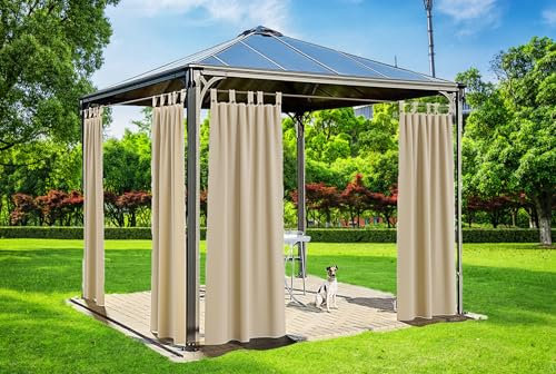 Tenda Gazebo Tenda da Sole per Balcone Veranda Tende da Esterno Ombreggiante Resistente Lavabile Misura 160x270 cm Colore Beige (4 pezzi)