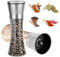 2 pcs Moulins à Sel et à Poivre, RISVOWO 180ml Moulin à épices, Broyeur en Réglable, Moulin a Poivre en Acier Inoxydable, pour moudre le Piment, la cuisine