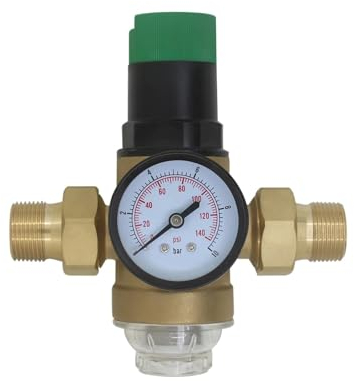 Edelstahl-Wasserdruckminderer-Halteventil DN15/DN20/DN25/DN32 Regler verstellbar G 1/2 3/4 1 2 Messing/ (Color : C-DN20)