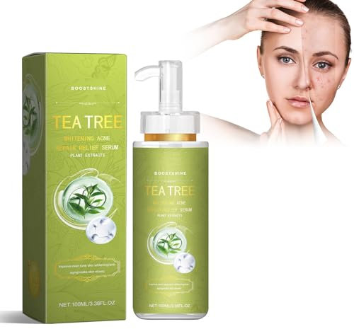 Teebaumöl Bio Naturrein 100ml, Anti Mitesser & Anti Pickel Gesichtsserum Mit Teebaumextrakt und Aloe Vera Extrakt, Facial Essence, Anti Pickel, Akne Öl, Acne Serum Gegen Unreine Haut