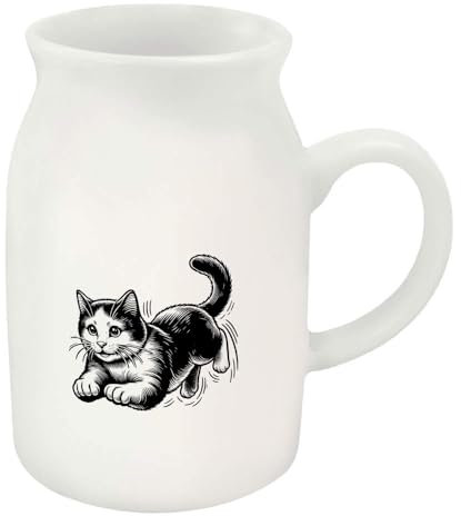 Azeeda 300ml 'Playful Cat' Ceramic Milk Jug (MJ00015720)