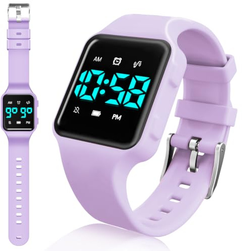 Potty Training Clock for Toddlers with 14 Countdown, 7 Alarms, Music or Vibration Alerts, Waterproof Toddler Toilet Trainer for Boys and Girls Aged 2-8 Years, Light Purple, light purple, Modern