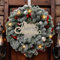 Couronne de Noël,Guirlande de Noël Artificielle, Décoration de Noël, Couronne de Table,Guirlande Sapin de Noël Porte Décoration de Guirlande pour Cadre de cheminée Murale 35CM(White-Silver)