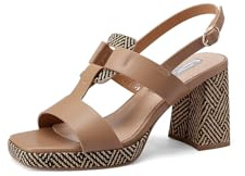 QUEEN HELENA Sandali con Tacco con Plateau Casual Eleganti Donna ZM9953 (Nude, Sistema Taglie Calzature EU, Adulto, Donna, Numero, Media, 40)