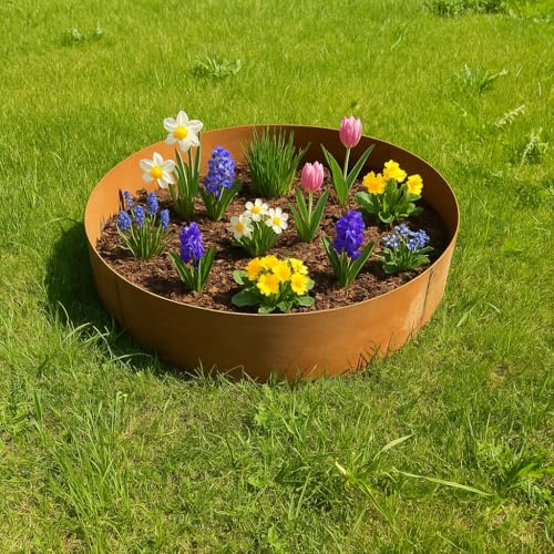 Czaja Pflanzring Ø 60 cm | 30 cm Hoch Edelrost rund Metall- Hochbeet Rost Pflanzgefäß Pflanzkübel Metallring Kräuterbeet Stahlring Stahl Ring