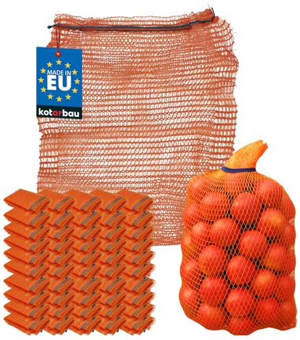 KOTARBAU Potatispåsar, 50 stycken, 40 x 60 cm, fruktpåse, 15 kg, polypropen, grönsaksnät, 1 stycke, 35 x 50 cm, Förpackning med 50 st