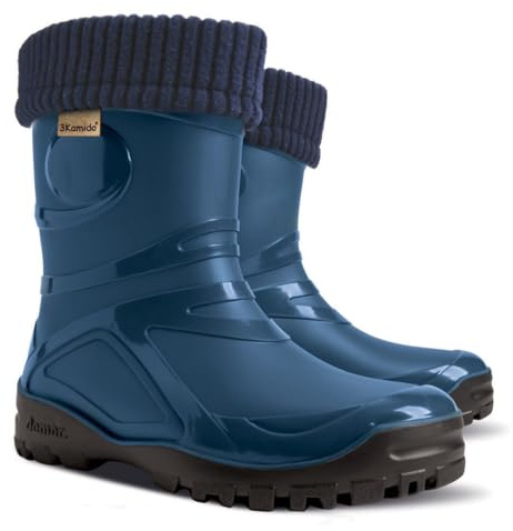 3Kamido GoTherm Gummistiefel mit einem Innenschuh aus natürlicher Wolle, sehr komfortabel und sehr warm, aus PVC, mit rutschfester Sohle, wasserdicht und für Jugendliche und Erwachsene geeignet