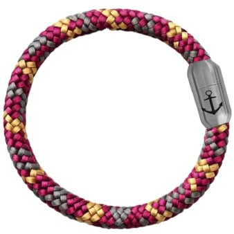 Paris Montana Original Segeltau Armband 8 mm, Boho & Nautik Style, mit Magnetverschluss und Anker-Gravur, Unisex für Damen & Herren
