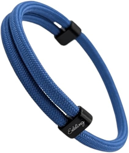 Paracord Armband Herren & Damen - Minimalistisch, Surfer, Outdoor & Segeltau Style - verstellbare Armbänder für Männer, Frauen, Pärchen, Jungs, Mädchen - Surferarmband, Stoff (blau)