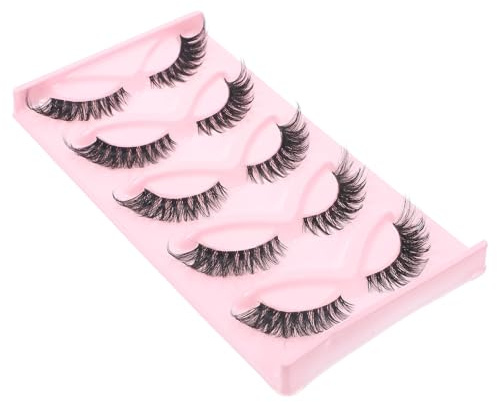 Black False Eyelash Strips 5 Pairs Daily Makeup Stage Wear | Parties and Everyday Life, Light Weight Set, Safe and Easy to Use, Classic Beautiful Fashion Finish