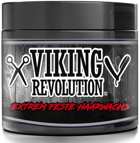 Viking Revolution - Cera Pelo Hombre 118 ml - Extra Fuerte, Firme, con Alto Brillo - Fácil de Eliminar, Cera de Estilismo para el Pelo de Alta Fijación a Base de Agua para Hombres