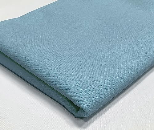 A-Express vanligt bomullstyg – 60 tum 150 cm extra brett per meter – 150 GSM viskosmaterial – för kläder, quiltning, gardinfoder, lakan, kostym, klänning, sängkläder – himmelsblå halvmeter