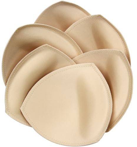 Fypxd 3 Pairs Bra Pads Inserts Push up, Breathable Breast Enhancers Inserts for Sport Bra, Sew in Bra Cups for Dresses Swimsuits and Bikini-A/B/C Cup Beige