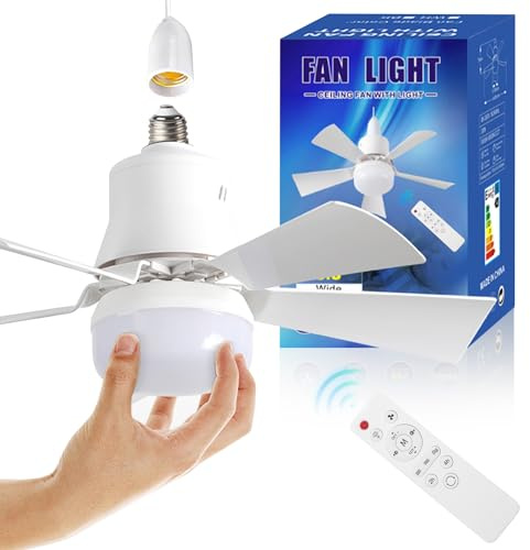 Umikk Deckenventilator mit LED Licht und Fernbedienung, Schlafzimmer Dimmbar Deckenventilatoren Lampe, LED Deckenleuchte Dimmbar mit Ventilator und Fernbedienung,Für Wohnzimmer Kleines Zimmer