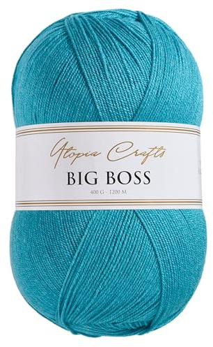 Utopia Crafts Big Boss 400g Knitting & Crochet Yarn 1200m (Teal Blue)