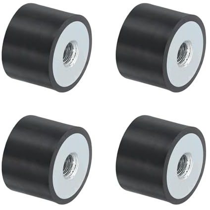 4 Stück Gummifüße DD M6-25x25 mm Drahtweiblich Gummifeder, Vibrationsisolator, Ersatz für Anti-Vibration-Pads, Flache Stummkappe Grundblock Stoßdämpfer für Kompressor, Motor