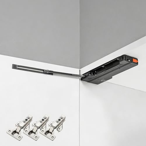 Ferme-porte automatique, ouvre-porte automatique robuste pour armoires avec 3 charnières à fermeture douce, fermeture automatique silencieuse pour portes intérieures de 30 kg, placards de cuisine