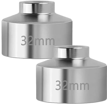 SHYSBV 2 Stück Ölfilter-Steckschlüssel 32 mm, 3/8 Zoll Antrieb, 6-Kant Stecknuss für VW, Opel, Chevrolet, Saab – Ölfilter-Werkzeug aus Chrom-Vanadium-Stahl