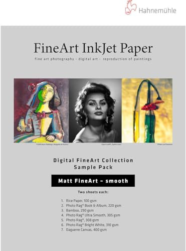 Hahnemuhle Matt FineArt Smooth Inkjet Paper Provpaket, 33 x 48 cm, DIN A3+, 12 ark