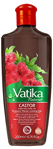 Vatika Naturals Castor Hair Oil - 200 ml, Infused with Castor Oil & Rosemary, & Citrus Lemon Extracts, Promotes Thicker Looking Hair