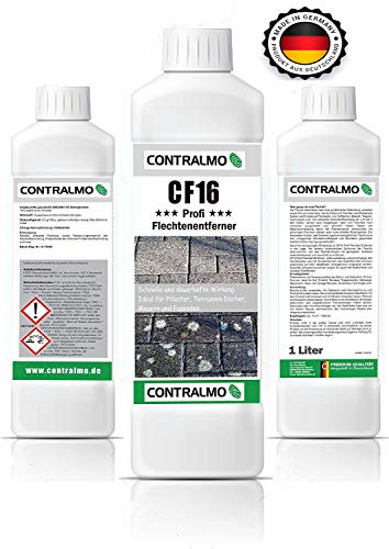 Contralmo CF16 Profi Flechtenentferner 1 Liter anwendungsfertig, Flechten entfernen, Pilzentferner, Geweg, Pflastersteine