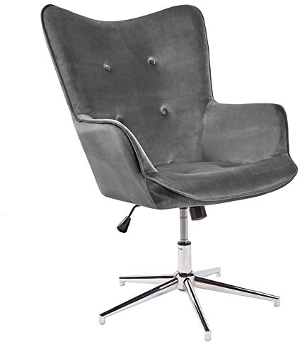 invicta INTERIOR Eleganter höhenverstellbarer Dreh Sessel MR. Lounger grau Samt Fernsehsessel Drehstuhl Stuhl Drehsessel