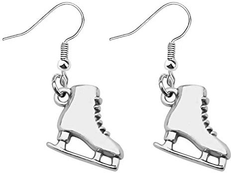 BAUNA Skater Earrings Ice Skate Pendant Jewelry Figure Skating Dangle Earrings for Skate Lover, Metal