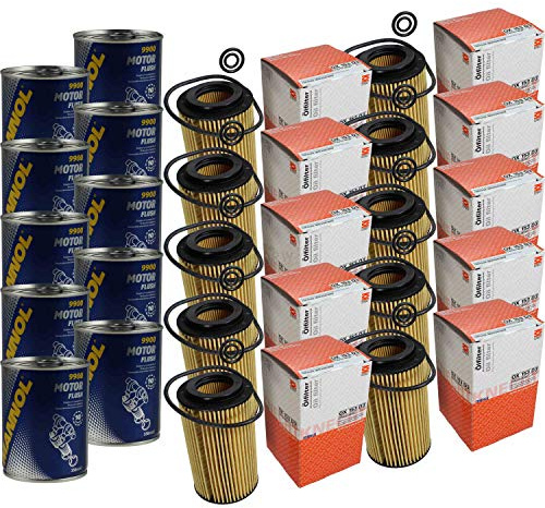 Lot de 10 filtres à huile d’origine Mahle/KNECHT OX 153D3 + 10 x SCT pour moteur de rinçage moteur