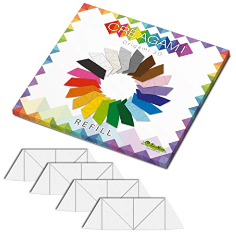 CreativaMente - Vorgeschnittene Karten und mit Faltschienen für Origami 3D, Weiß, 852