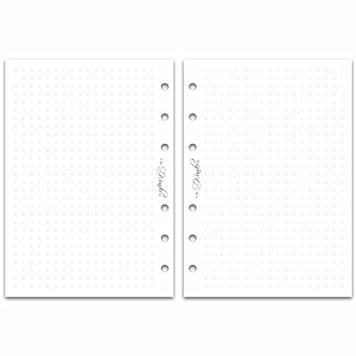 SinnWunder® 50 Blatt Din A6 (10.5 x 14.8 cm) Premium Notiz-Papier punktkariert (dotted) - Für 6-Ringplaner
