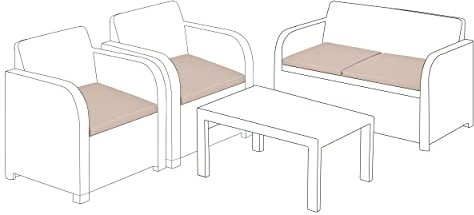 Gardenista Outdoor-Sitzkissen-Polster für Rattan-Möbel | Gartenmöbel Kissen für Carolina | wasserabweisend Patio Möbel Stuhl Polsterung | leicht und langlebig | 4 Stück (Stein)