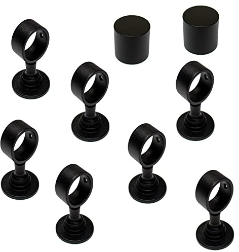 2 Endkappen und 7 Seilträger schwarz matt für 30mm Handlaufseil