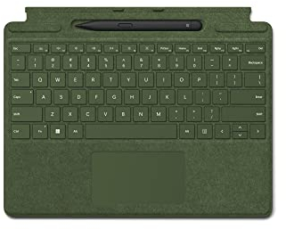Microsoft Surface Signature Keyboard Waldgrün + Eingabestift Surface Slim Pen 2, kompatibel mit Surface Pro 8, Pro 9 und Pro X (AZERTY-Tastatur)