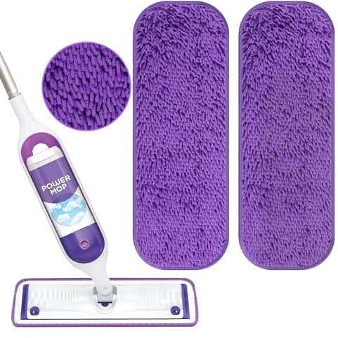 Yicotira Återanvändbara kraftmopp-påfyllningsdynor för Swiffer Power Mop startkit – Swifter kraftmoppdynor påfyllningar – multi-ytor och trämoppdyna refill för golvrengöring – tvättbar mikrofiberdyna