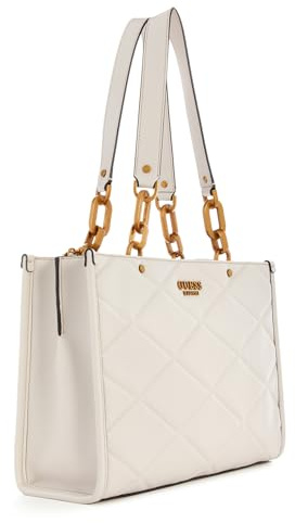 GUESS Schultertasche Cilian Girlfriend Satchel Stone creme