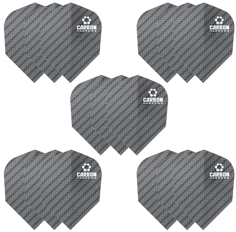Harrows Carbon Dart Flights | 5 x Sets Darts Flights (15 Flights insgesamt) I 100 Mikron Dart Flights I Premium Extra Strong Made in UK I Professionelles Dartzubehör I Schwarze Dart-Flights