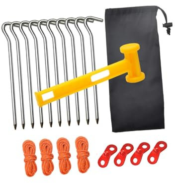 Toddmomy 1satz Teile Zelt Zubehör Set Mit Heringen Reflektierenden Seilen Und Kunststoffhammer Für Camping Und Outdoor-aktivitäten Robust Und Leicht Inklusive Heringen Seilen