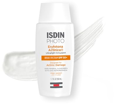 ISDIN Eryfotona Actinica SPF 50+ (1.7 Fl Oz) | Mineral Sunscreen for Face with Zinc Oxide | 100% Mineral UV Filters | No White Cast, Suitable for Sensitive Skin, Dermatologist Recommended