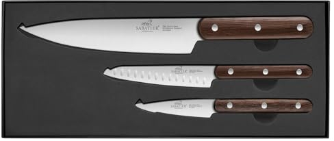 Sabatier International Coffret de 3 Couteaux de Cuisine Phenix Office + Universel + Chef idéal cadeau amateur ou chef cuisinier