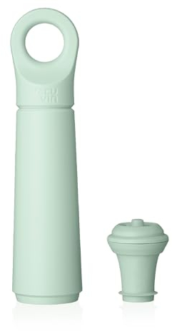 Vacu Vin Pompa Vino Loop - Tappo Sottovuoto per Bottiglie di Vino - 1 Pompa 1 Tappo in Materiale Riciclato al 98% - Jade